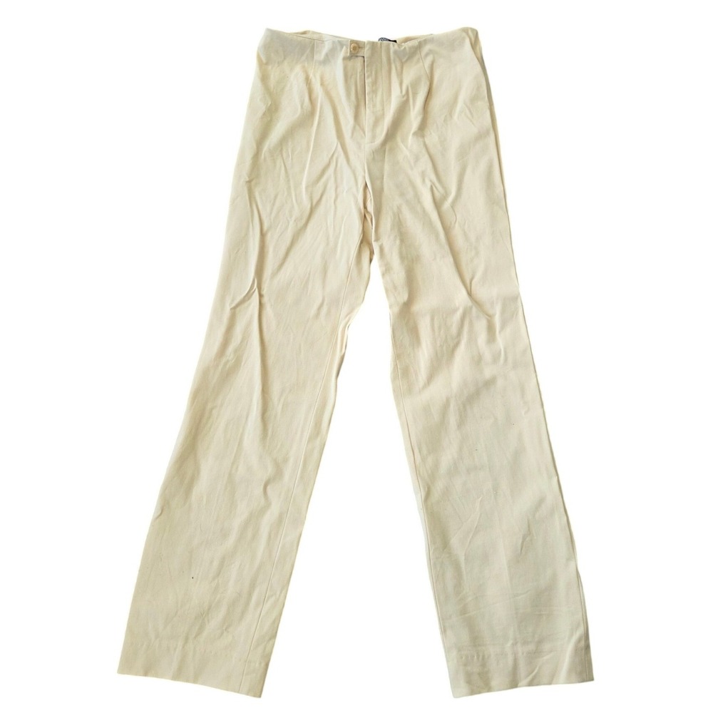 Evelyn‎ & Arthur Cream Cotton Spandex Wide Leg Trouser Pants Size 8